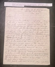 1867 Original Handwritten, Signed Letter From U.S. Agency For Paris Exhibition