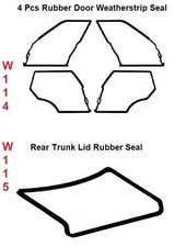 Mercedes Benz W114 W115 - Door + Trunk Rubber Weatherstrip Seal Set 5 Pieces