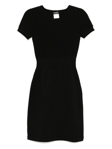 Chanel - Black Short-Sleeve Wool Dress