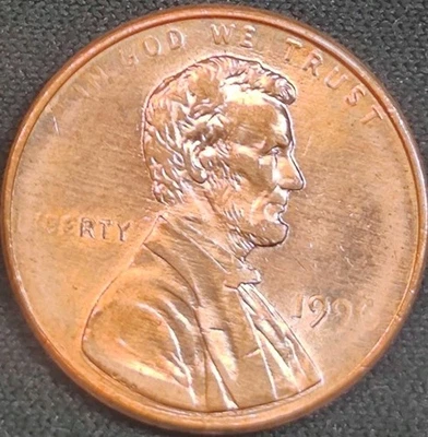 One Cent 1996 Lincoln Cent-Grease Die Error  USA Mint Error In Stempelglanz#25/2 - Bild 1 von 4