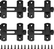 4PCS Sliding Barn Door Lock 180  Flip Latch Bolt Black Gate Hardware