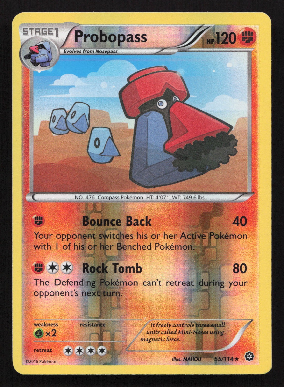 Probopass Reverse Holo Rare XY - Steam Siege 55/114 LP