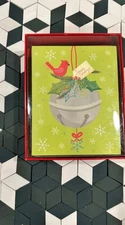Box of 20 Papyrus Christmas Cards with Red Bird and Holly Design Box of 20 Cards
