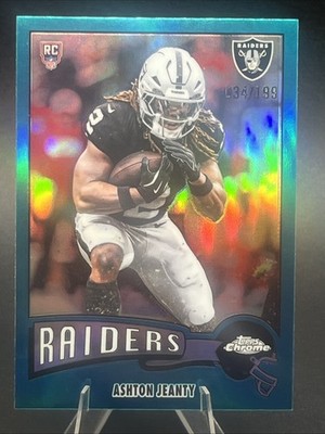 Ashton Jeanty 2025 Topps Chrome Rookie Throwback Aqua /199  RC LV Raiders