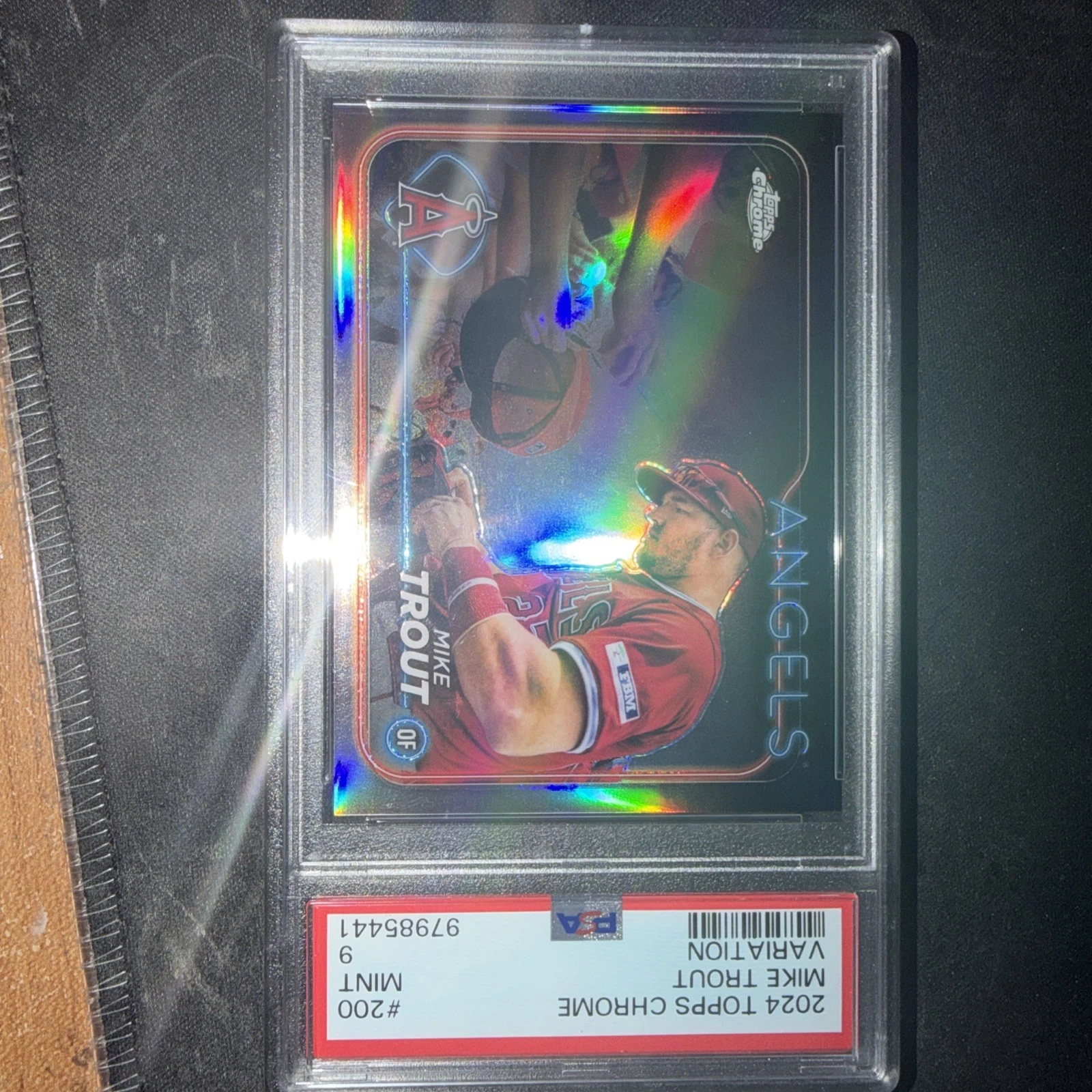 Deal for MIKE TROUT 2024 TOPPS CHROME PSA 9 SP PHOTO VARIATION ANGELS #200