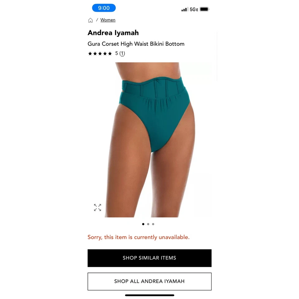 Andrea Lyamah Bikini SET S/M NWT resortwear -GURA high rise corset waist bikini - Image 3 of 4