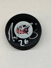 DEREK MACKENZIE Signed COLUMBUS BLUE JACKETS NHL Puck - w/COA