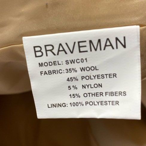 Braveman Mens Camel Solid Wool Blend Blazer Coat Outerwear Size Large NWT - Picture 7 of 9