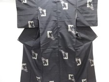 7793822: JAPANESE KIMONO / TSUMUGI KIMONO / BUTTERFLY PATTERN WOVEN OF COLORED