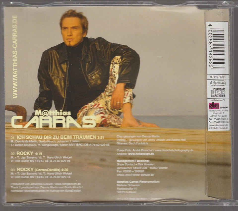 Matthias Carras - Ich schau dir zu beim Träumen (2002) [3 Track Maxi-CD] - Bild 3 von 3