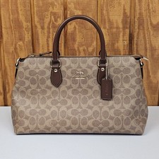 Coach Georgia Satchel Bag In Signature Canvas CW422 Tan/Brown Handbag