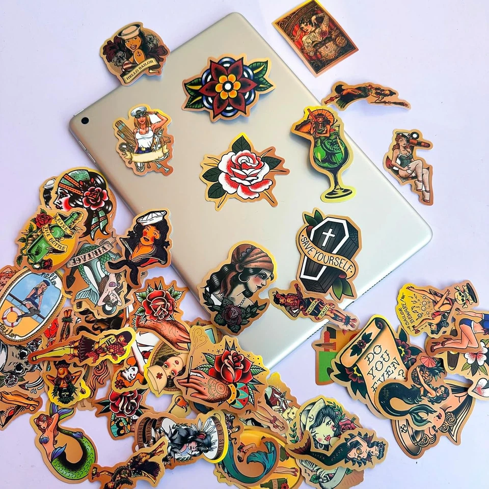 American Traditional Stickers Vintage Retro Bigger Size - Image 3 of 4