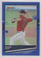 2020 Panini Donruss Holo Blue Shane Bieber #104 07rd