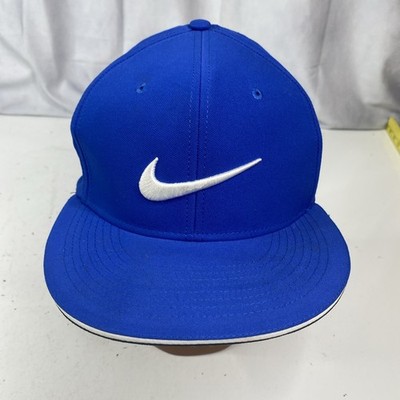 Nike Golf Hat Cap Blue True Statement M/L Swoosh Fitted Flat Bill