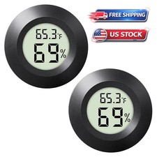 2Pcs Wall Thermometer Indoor Outdoor Mount Garden Greenhouse Home Humidity Meter