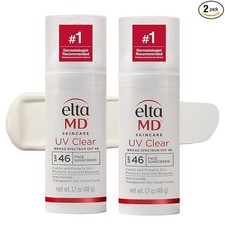 2 PACK UV Clear NON TINTED SPF 46 FACIAL SUNSCREEN 1.7 OZ 2028 EXP NEW IN BOX