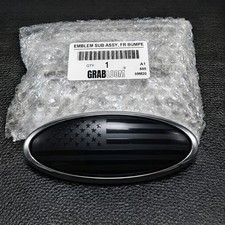 Ford Oval Emblem 4.5 Inch Gray Black Us Flag Grille Tailgate Badge