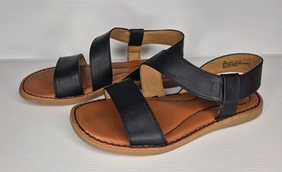 Women's Size 7M BOC Born Concept Kacee Black Strappy Sandals Shoes Brown