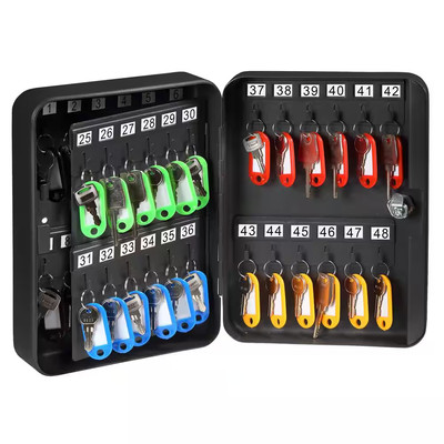 48 Key Metal Steel Office Security Box Storage With Mount Organizer Safe Lock 