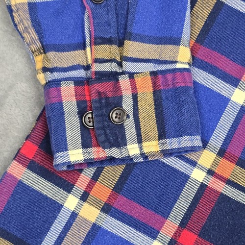 Lands End Flannel Shirt Men Large Tall Long Sleeve Traditional Fit Window Plaid - Picture 3 of 18