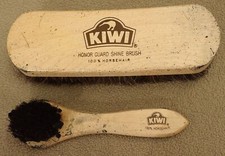 Lot Of 2 Kiwi Shoe Polish Shoe Shine Brushes Brush Horse Hair