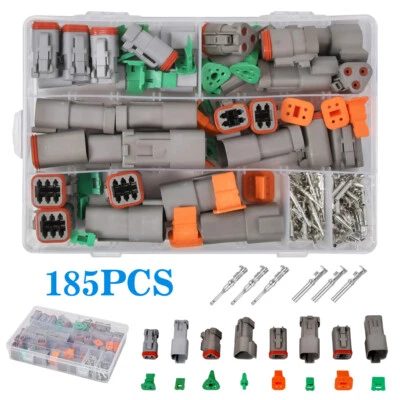 VICHIRSKIT 185pcs Deutsch DT series Waterproof Wire Connector Kit DT06-2/3/4/6S Sealed Plug