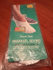 NOS Vtg Kmart Sneaker Bootie Socks NEW Casual Style Terry Lined Sz 9-11 Sealed