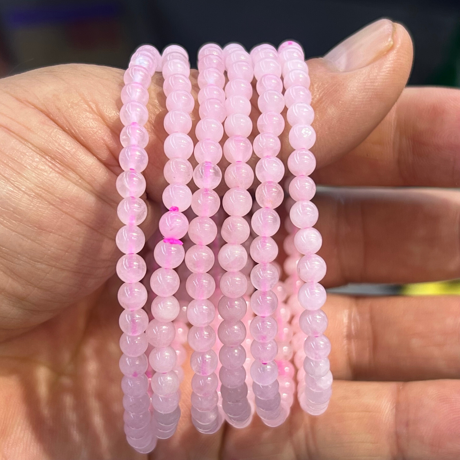 Wholesale lot 6pcs Natural Rose Quartz 4 mm 7.5