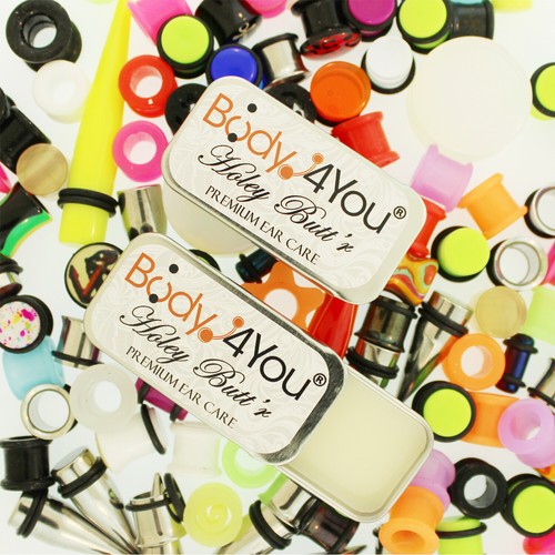 BodyJ4You 2 Stück Holey Butt'r Stretch Ohrläppchen Balsam Nachsorge Creme Expander Messgeräte - Bild 4 von 7