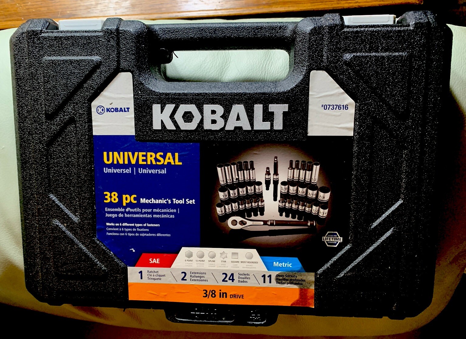 Kobalt Tool Set Mechanics Hard Case Kit Universal 38piece Standard ...
