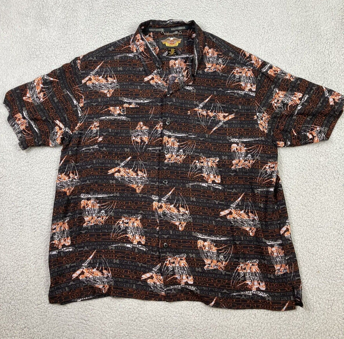 HA Men's Two-Tone Camp Shirt - Navy & Cream Bedford Cord, Wrinkle-Resistant, 2XL - View #4