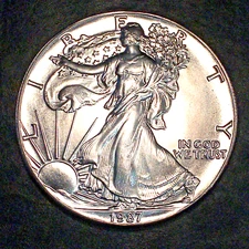 1987 Uncirculated American Silver Eagle US Mint Issue 1oz Pure Silver #N402