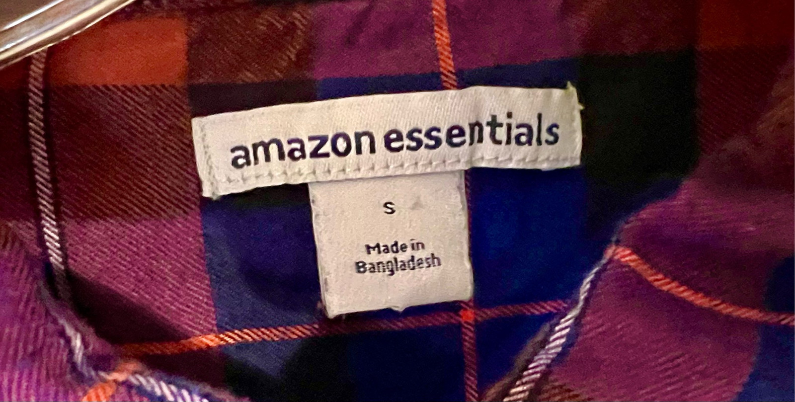 Amazon Essentials Brown/Blue Plaid Button Front S… - image 5
