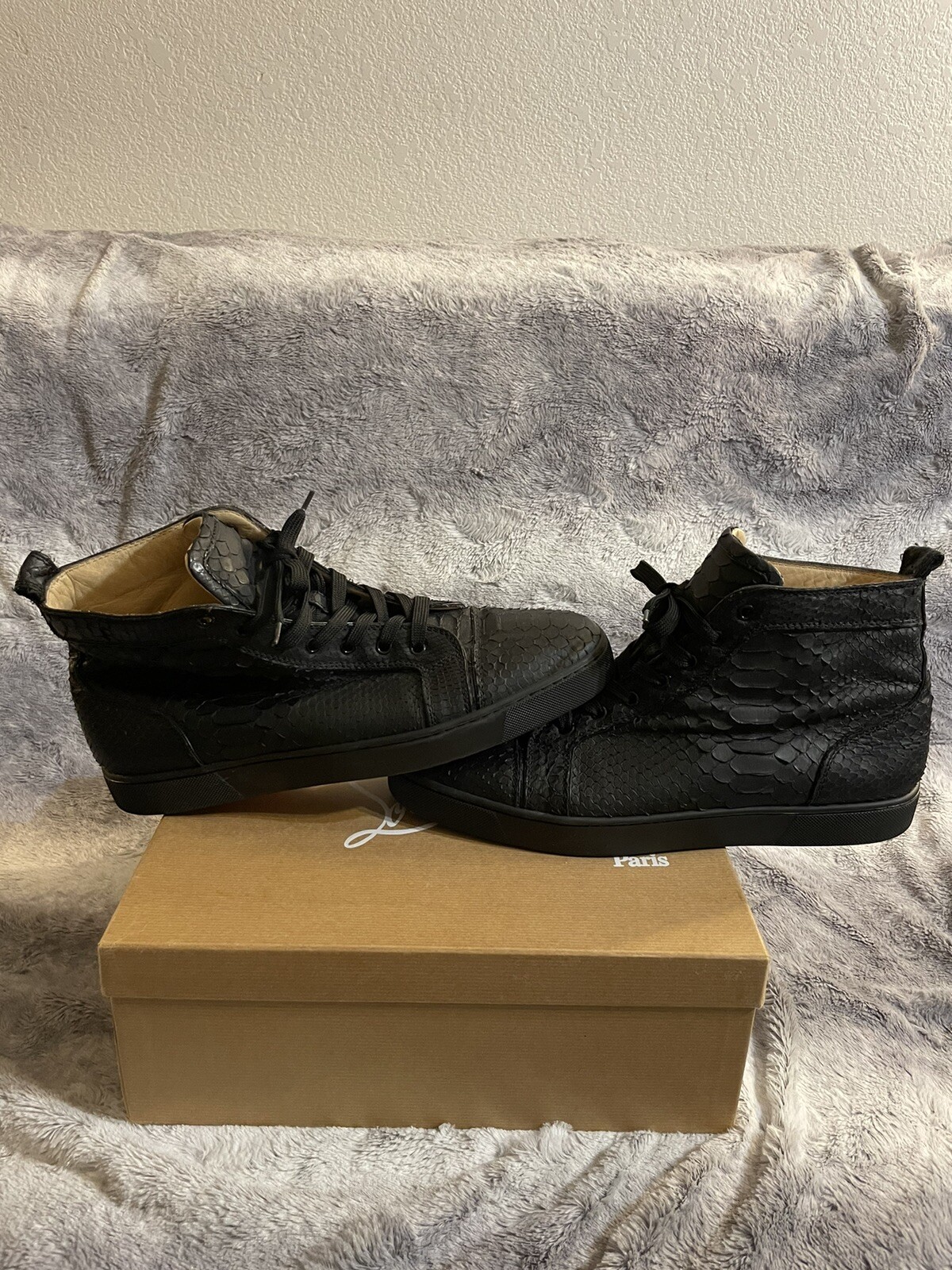 Christian Louboutin Python High Trainers Black Sn… - image 1