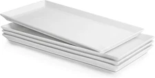 Sweese White Serving Platters, Porcelain Serving Trays - 15.5 Inch, Set of 4