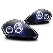 Winjet Headlights Winjet 2000-2005 Fits Mitsubishi Eclipse Halo Projector Head Light Black Clear