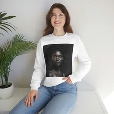 Bold Black Woman: AI Art Unisex Heavy Blend Crewneck Sweatshirt 21