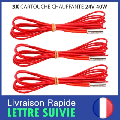 3x Résistance cartouche chauffante 24V 40W pour Creality Ender 3 / 3 Pro / 4 / 5