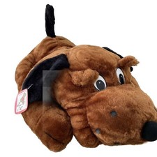 Shalom Toy Co Large Brown Black Dog Red Tongue Plush Large 20 Vintage
