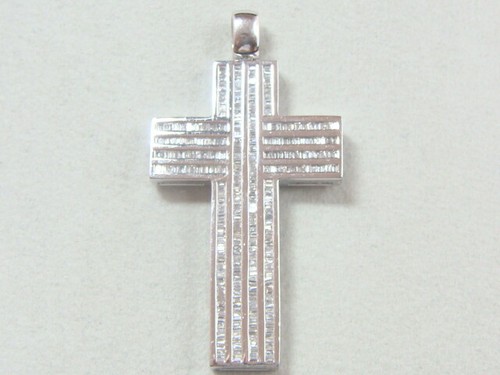 14K white gold diamond cross for Men | eBay