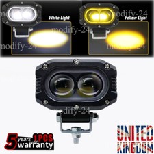 4" Dual Color LED Work Light Bar Cube Pods Driving Spot Fog Fit OffRoad Truck