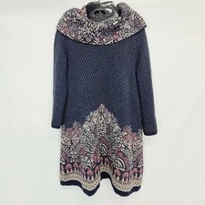 Anthropologie Moth Imperial Garden Cowl Neck Sweater Tunic Dress Size S