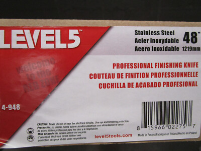 LEVEL5 48'' Drywall Skimming Blade - Stainless Steel Blade | Drywall Tools 4-948