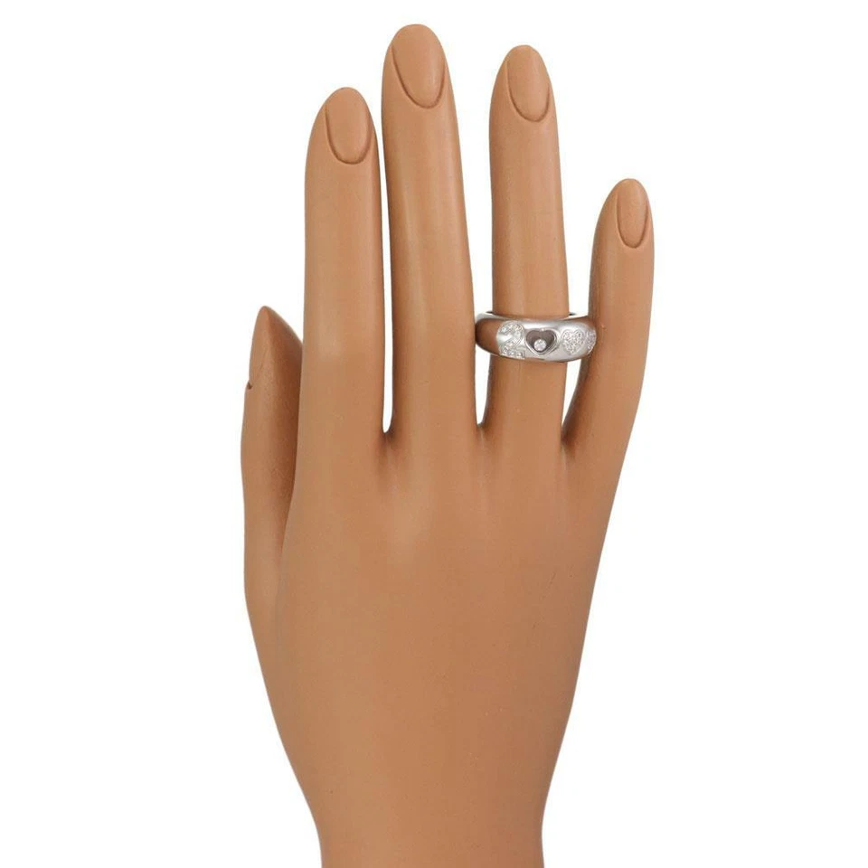 Anillo Chopard Happy Diamonds "2000" Oro Blanco 18k Cúpula Banda Foto 4 de 4