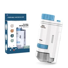 Handheld Kids Microscope Portable 200x LED Pocket Magnifier for Exploration