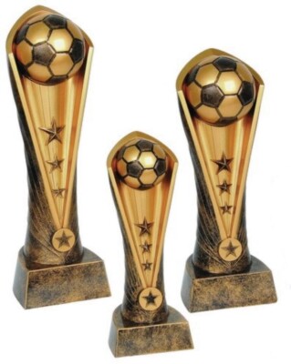 3er Serie Pokale Fussball ST39630 (H=27-19cm) inkl.Gravur