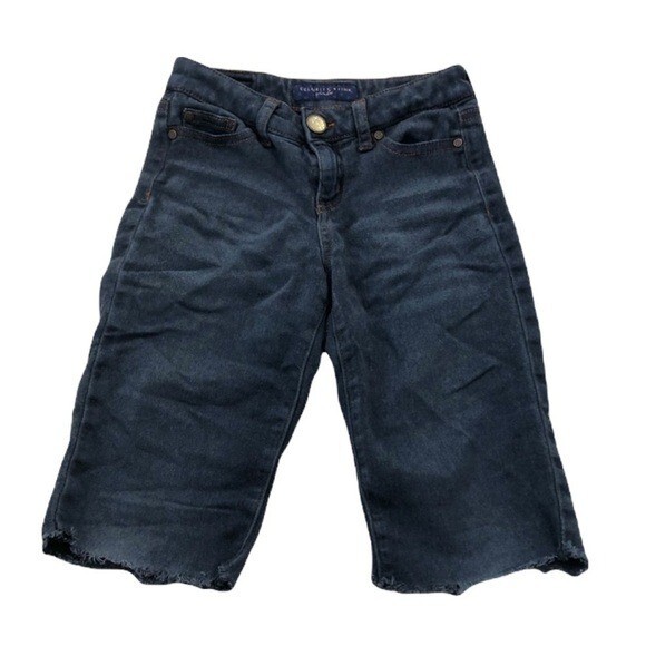 Celebrity Pink Girls’ Size 10 Cut Off Jean Shorts Dark Wash Raw Hem Stretch