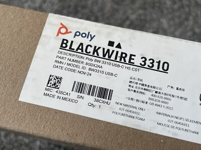 NEU Poly Blackwire 3310 Headset Mikrofon Microsoft Teams Edition für Home Office