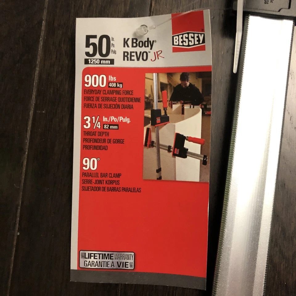 Nuevo juego de 2 abrazaderas de barra paralelas Bessey K-Body REVO Jr 50 pulgadas. KRJR-5 Foto 4 de 4