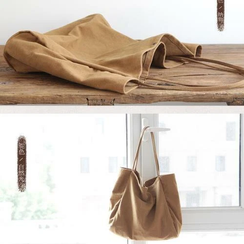 Fashion Womens Loose Casual Slouchy Canvas Big Bags Shoulder Bags Big Tote - Picture 12 of 20
